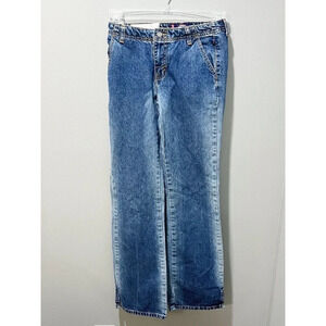 Vintage Bongo Women’s Jeans Blue Bootcut Sandblast Sz 1 26x31